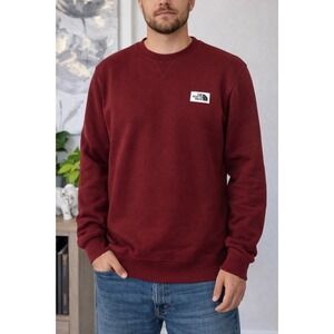 The‎ North Face Crewneck Sweatshirt Mens M Burgundy Logo Fleece Pullover Cozy